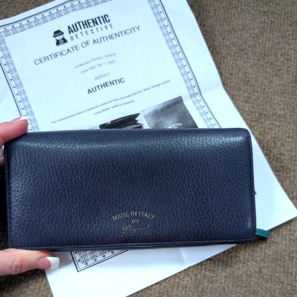 Gucci Handbags - Gucci Navy Blue Long Leather Continental Women's Wallet -- Authenticated!!!